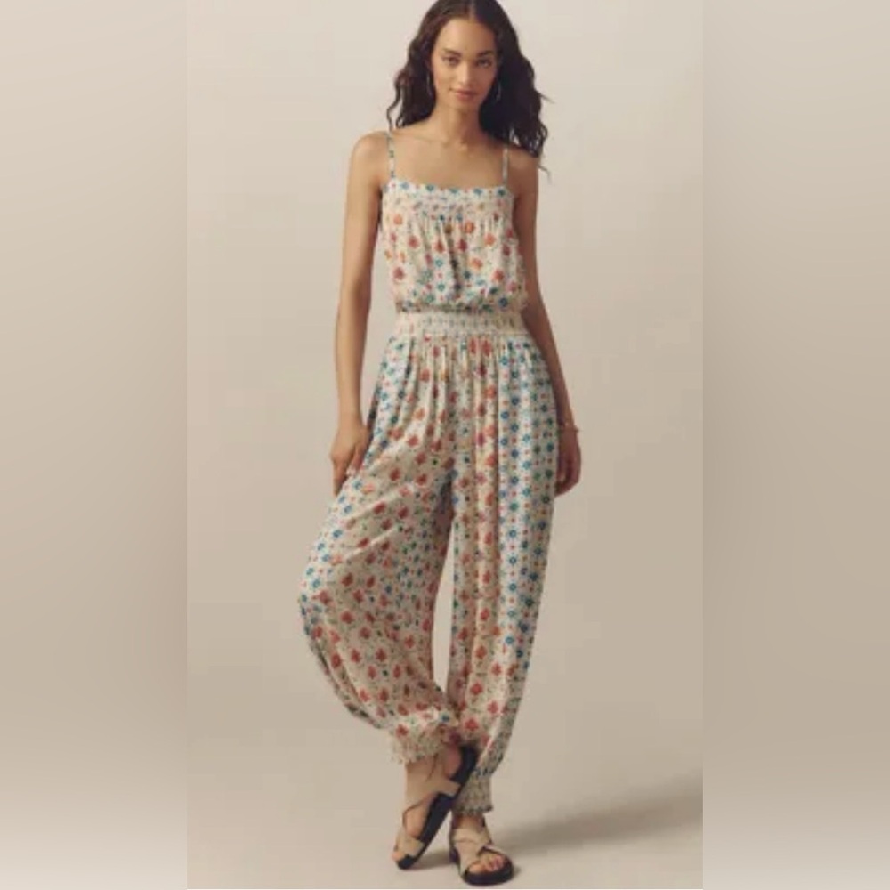Plenty by Tracy Reese Cream Floral Wide-Leg Jumpsuit